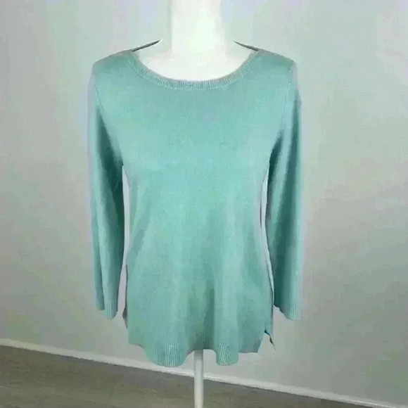 Carolyn Taylor Light Blue Scoop Neck Sweater Size L - Picture 1 of 9